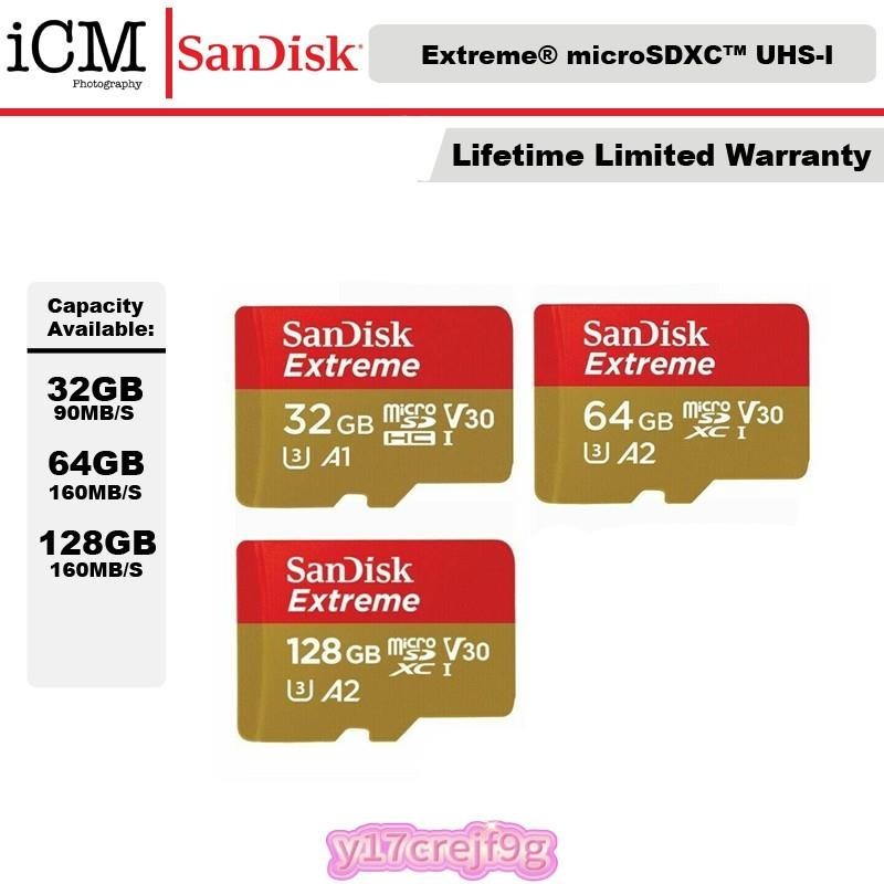 SanDisk Extreme MicroSDXC UHS-1 Card 32GB/64GB/128GB