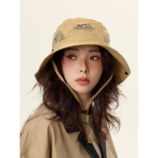 臺灣出貨 美式復古休閑卡其色登山帽 女夏季防曬透氣遮陽漁夫帽子 釣魚露營帽 遮陽帽 漁夫帽 防曬帽 戶外 露營 防紫外線