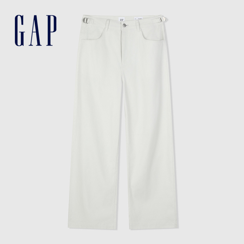 Gap 女裝 中腰寬褲-灰白色(888431)