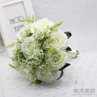 【手捧花】新娘韓式手捧花結婚花球小清新森系高檔婚紗影樓拍照道具模擬花束【三木家居】