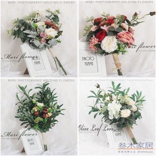 【手捧花】森系韓式手捧花結婚新娘道具模擬滿天星花束婚禮影樓婚紗攝影旅拍【三木家居】
