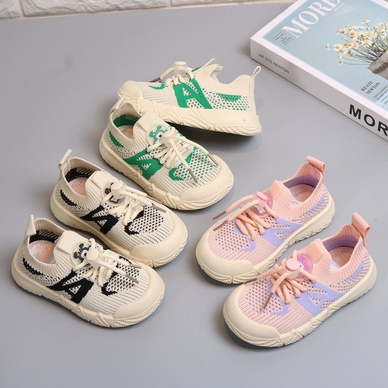 兒童網鞋一腳蹬新款網面透氣中小童寶寶軟底鞋子幼兒園防滑室內鞋