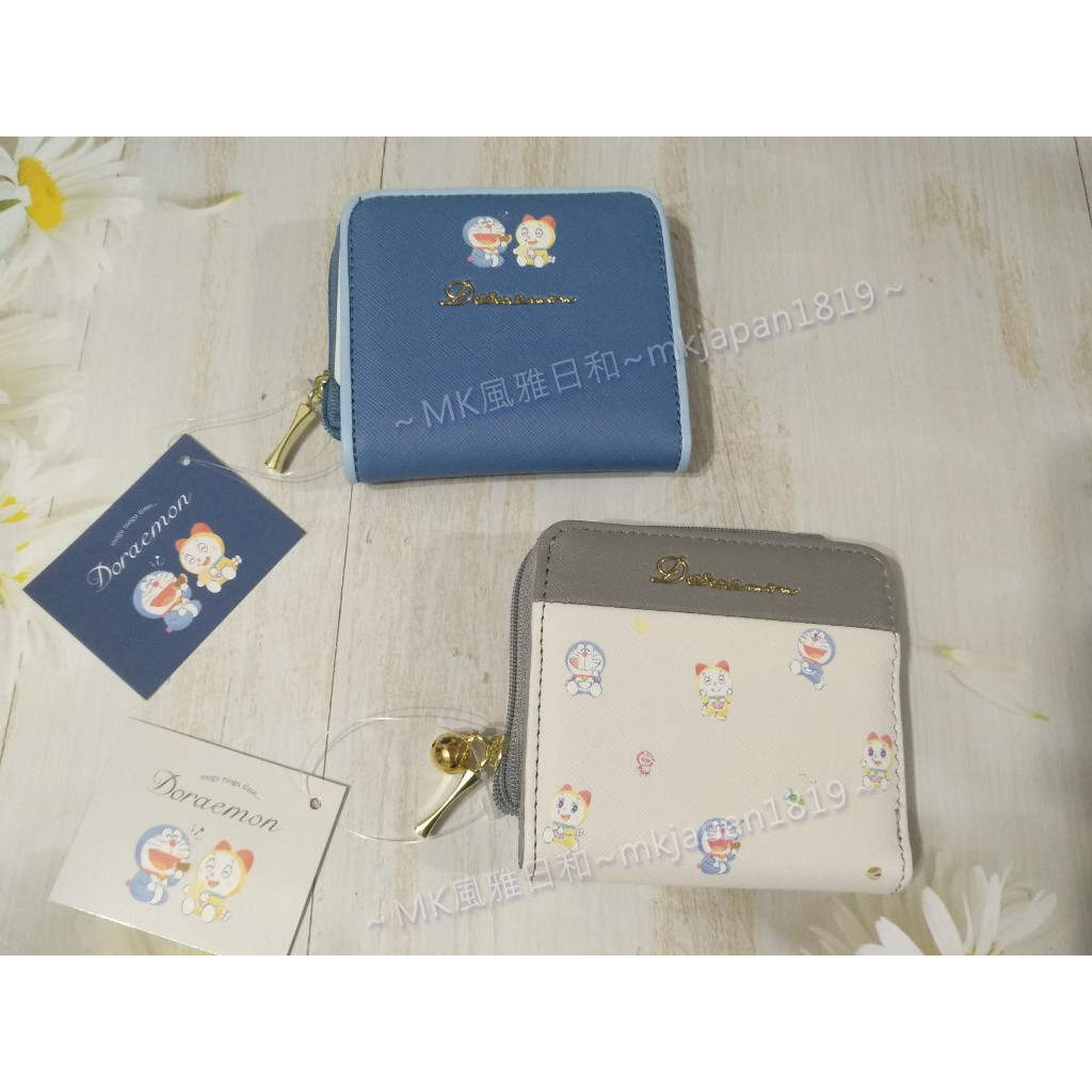 風和屋💖日本正版 Doraemon 哆啦a夢 短夾 扁薄型 迷你雙折 皮夾 哆啦美 卡夾錢包 零錢包 D23