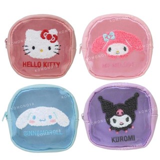 【現貨】小禮堂 Sanrio 三麗鷗 方形紗網刺繡拉鍊收納包 (大臉款) Kitty 酷洛米 大耳狗