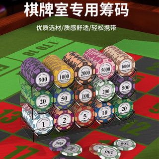臺出❤麻將籌碼 籌碼 籌碼套組 籌碼組 麻將籌碼幣棋牌室專用卡片德州撲克積分獎勵幣雙面高階加厚代幣