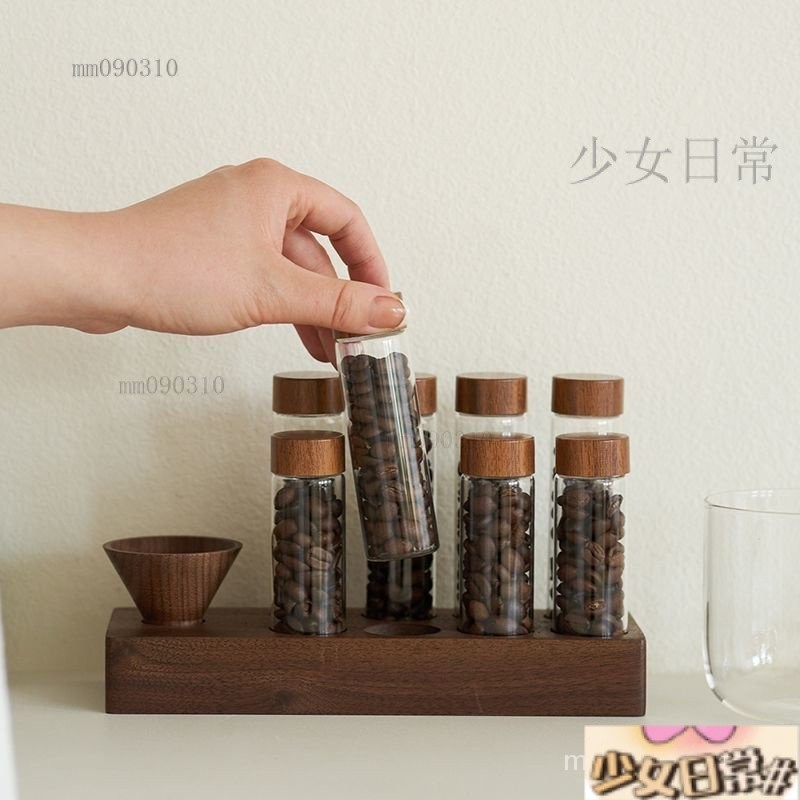 熱銷 咖啡豆保存罐試管玻璃瓶分裝瓶小瓶子空瓶密封罐咖啡粉收納儲存罐 JMQR