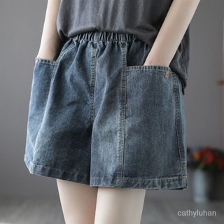 ✨新品特價✨大碼休閒短褲女 牛仔短褲女 夏薄款闊腿褲 鬆緊高腰 學生加肥加大 大碼女裝100公斤胖 ZOOL