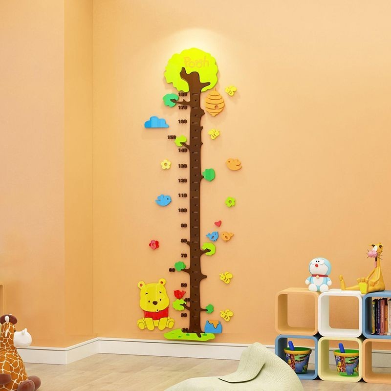 兒童身高尺 3D立體身高貼 兒童身高磁性貼 身高牆貼 身高錶 量身高 身高測量 墻壁裝飾 磁吸身高尺卡通3d立體兒童測量