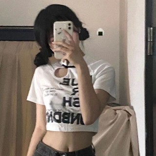 短袖 T桖 新中式T恤短袖女【棉】夏季bm風別致甜欲風辣妹獨特短款上衣