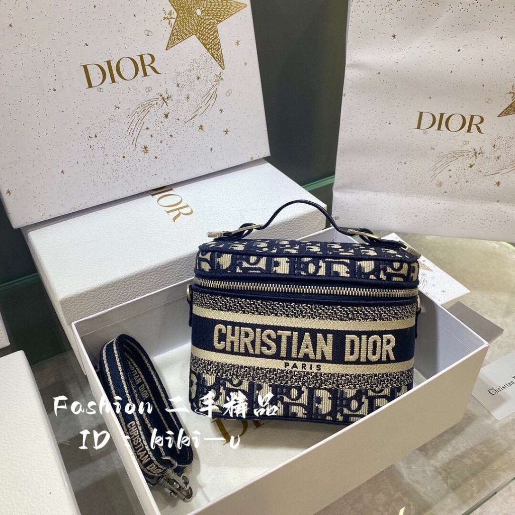 Fashion ღ二手精品DIOR 迪奧 oblique提花印花化妝包 刺繡logo化妝包 手提包 盒子包 現貨實拍