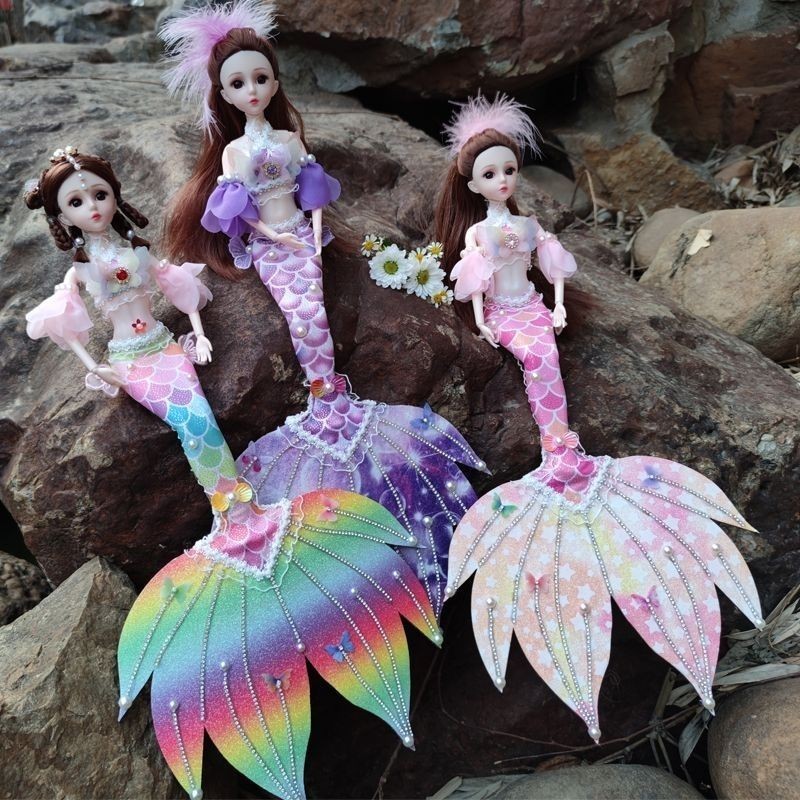 美人魚✨60cm美人魚洋娃娃巴比娃娃套裝娃娃公主女孩子生日兒童節禮物玩具