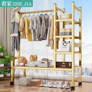 衣帽架#簡易晾衣架落地折疊臥室衣服室內架子晾衣桿掛衣架陽臺傢用衣帽架