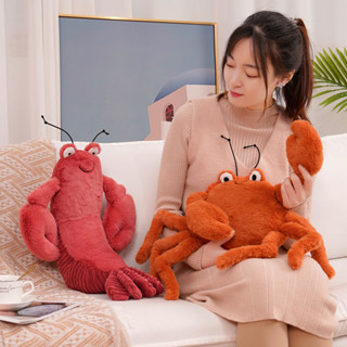 動物海洋玩偶 新款可愛螃蟹 龍蝦 毛絨玩具 卡通公仔 佈娃娃抱枕 創意玩偶 安撫娃娃 交換禮物 生日禮物 惡搞玩偶