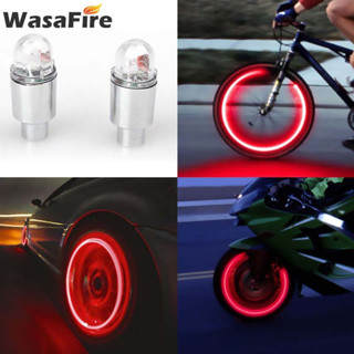 2pcs LED Bike Bicycle Wheel Spoke Light Tire Valve Caps Neon