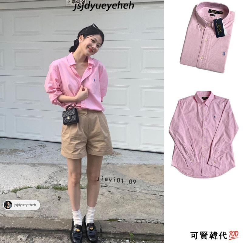 正韓代購💯Ralph Lauren polo衫 襯衫女 翻領襯衫 休閒長袖 牛津布襯衫 棉麻襯衫女 韓國代購DGZ01