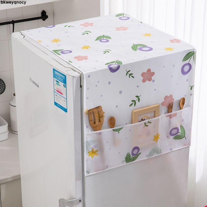 新款✨🎃PEVA冰箱罩單門雙門冰箱防塵罩防水防塵防油家用冰箱蓋巾居家布藝