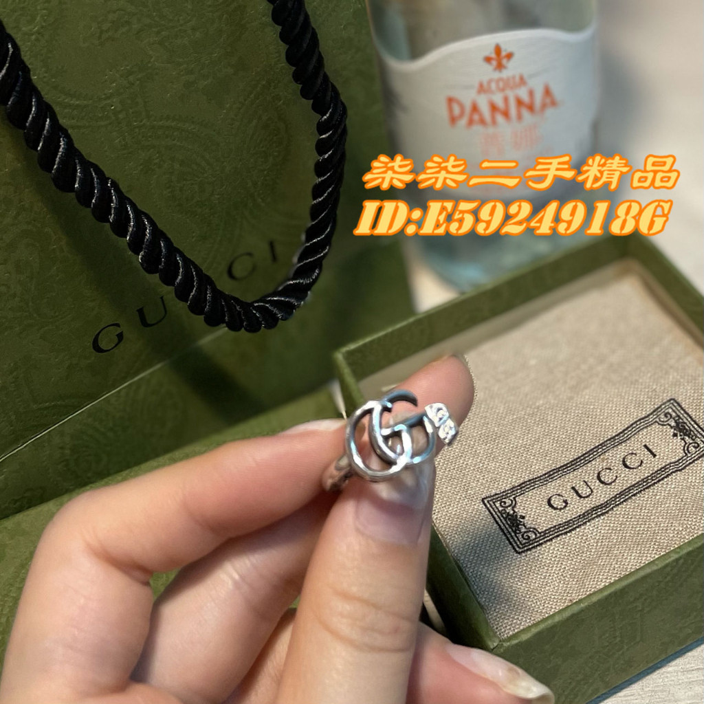GUCCI 古馳 925純銀戒指 復古做舊戒指 鑰匙戒指 男女同款627760