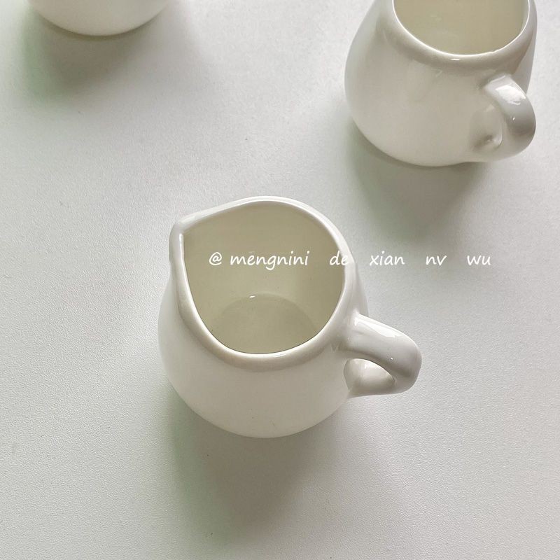 臺灣寄出ins奶白簡約奶盅高級陶瓷迷妳可愛小奶杯咖啡量杯濃縮咖啡盎司杯