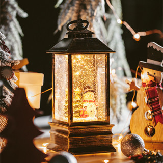 節日禮物 生日禮物 自動飄雪花音樂盒 水晶球八音盒聖誕老人裝飾水晶風燈 小夜燈 擺飾 情人節禮物 聖誕節禮物 交換禮物