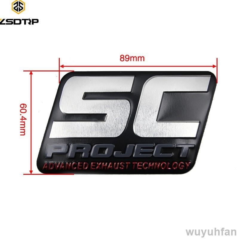 免運 Zsdtrp 89mm*60.4mm SC PROJECT 摩托車排氣管耐熱徽章貼花摩托車