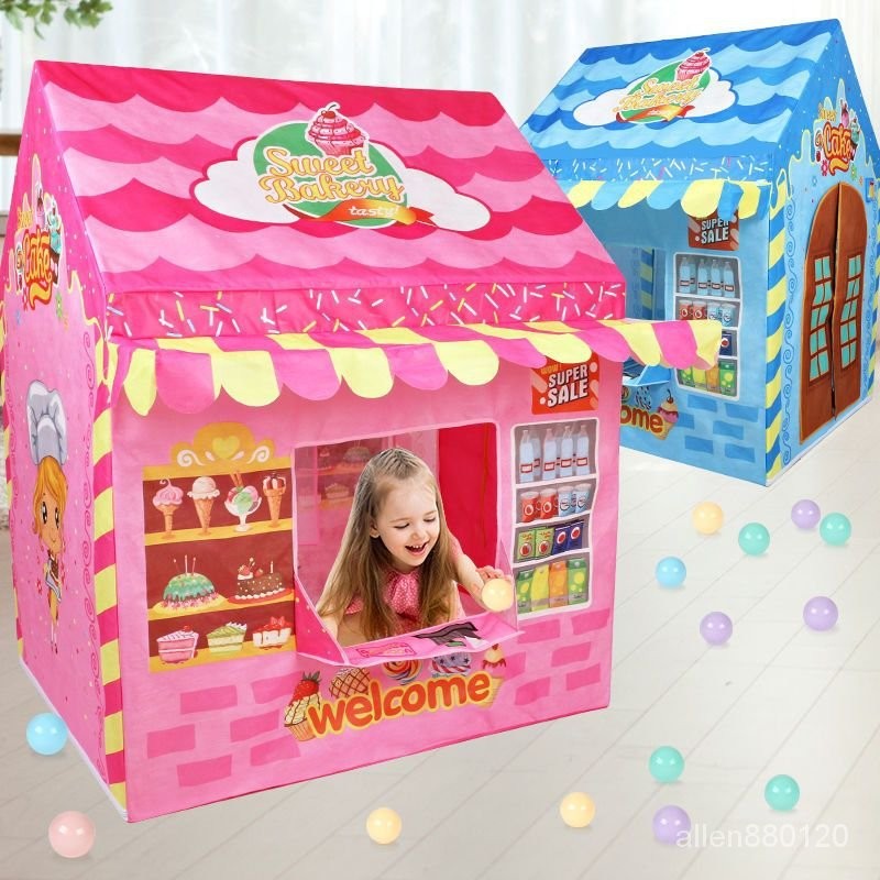 🔥臺灣top🉑帳篷小房子傢用兒童玩具女孩3-6嵗男孩室內遊戲屋城堡過傢傢禮物