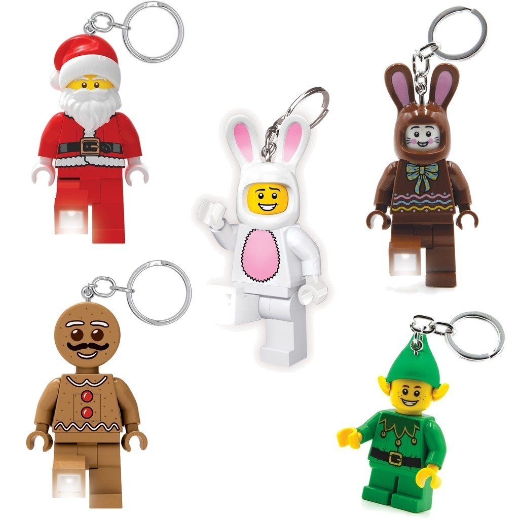 LEGO 節慶裝扮人偶(兔子 薑餅人 小精靈 聖誕老人) 鑰匙圈手電筒 (LED)【必買站】樂高文具周邊系列