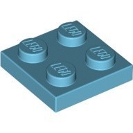 LEGO零件 薄板磚 2x2 3022 湖水藍色【必買站】樂高零件