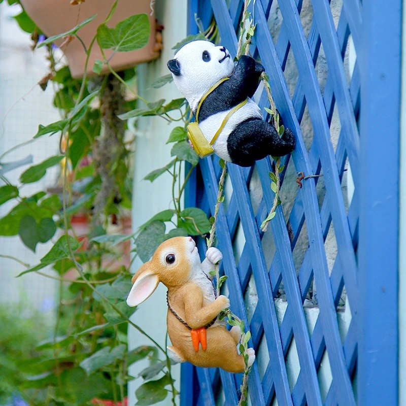 【優貝優選】戶外攀登爬樹小動物 露台花園陽台造景庭院擺件幼兒園裝飾壁掛件