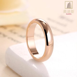 【全場客製化】不銹鋼簡約素圈寬版光面戒指玫瑰金鈦鋼情侶戒指