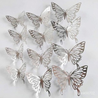 好物力推🚀紙蝴蝶墻貼裝飾品3D鏤空立體仿真裝飾客廳釘子眼遮瑕櫥窗穀美道具
