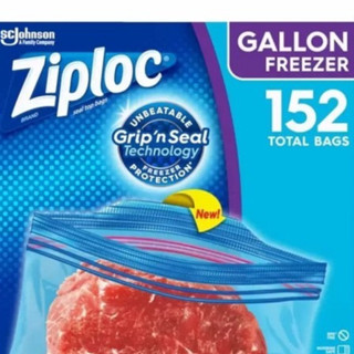 雙層夾鏈冷凍保鮮袋-大 152入 Ziploc Gallon Freezer Bag COSCO代購4 D921279