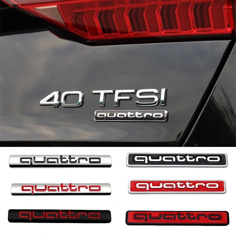 汽車後備箱標誌貼紙適用於奧迪 Quattro 標誌 A3 A4 A5 A6 A6L A7 A8 Q3 Q5 Q7 S3