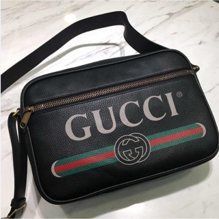 卓梵二手精品 GUCCI ‎523589 spalla Gucci Print 斜背包 相機包 黑色 現貨