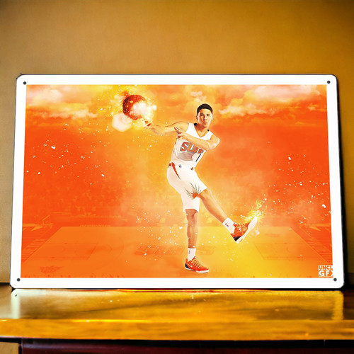 德文·布克 NBA籃球明星 鐵皮畫 金屬海報 類掛畫 球員卡 可來圖客制 臺灣出貨 Devin Booker 鳳凰城太陽