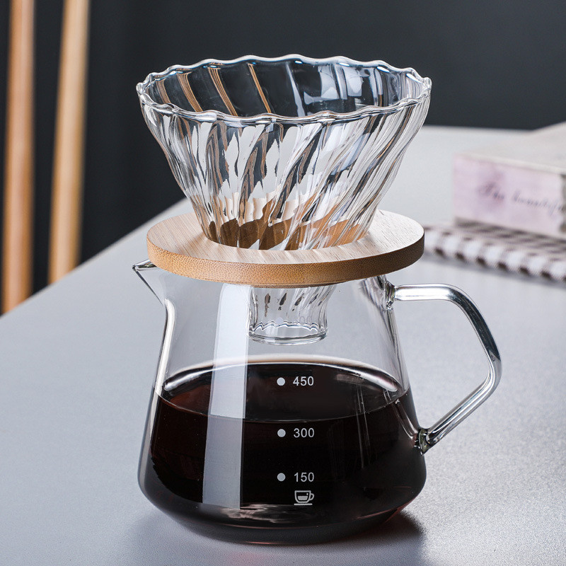 手衝咖啡壺套裝 玻璃咖啡過濾杯分享壺沖泡壺咖啡器具 咖啡分享壺 耐熱玻璃壺 家用美式咖啡壺 手沖咖啡 咖啡器具
