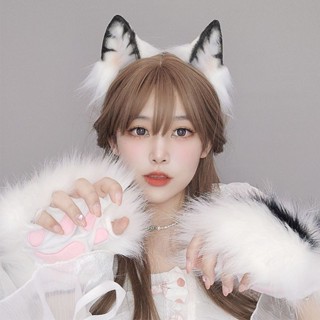 韓版耳環耳綫獸耳髮箍 貓獸尾cosplay道具配飾髮飾 貓咪尾巴套裝 萬聖節裝扮【牛奶瓶小店】
