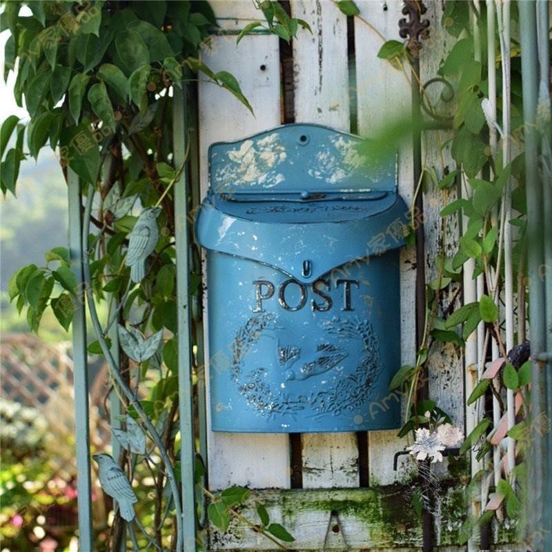 可開發票🌥️美式鄉村壁掛郵箱復古做舊信箱墻面裝飾意見箱花園壁面雜貨☀️Amy家優品