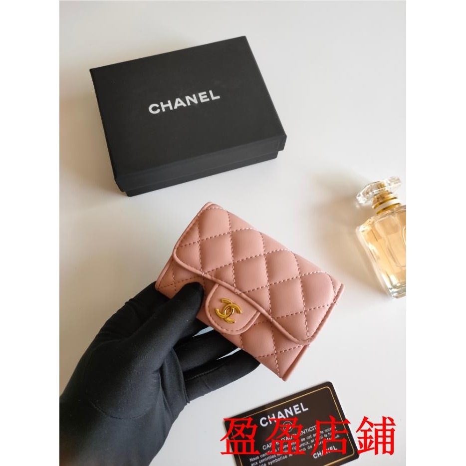 盈盈二手/CHANEL/香奈兒中夾 女士真皮短夾女用皮夾零錢包女生防刮短夾 女生錢夾