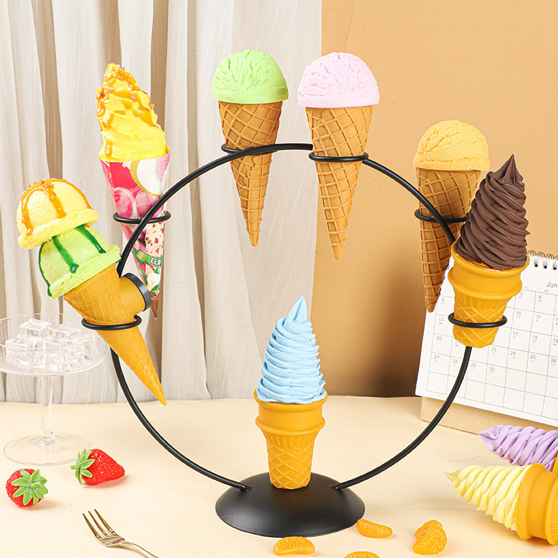 A.仿真冰淇淋假脆皮甜筒模型道具櫥窗裝飾冰激凌球拍攝樣裝飾道具品擺件仿真道具仿真水果