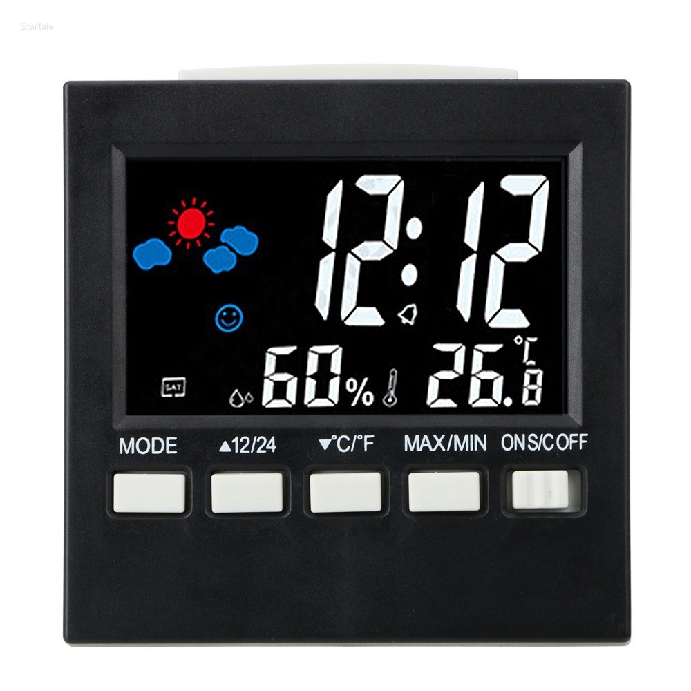 ✉注意投影數字天氣液晶貪睡時鐘鬧鐘顯示背光led投影儀時鐘定時器