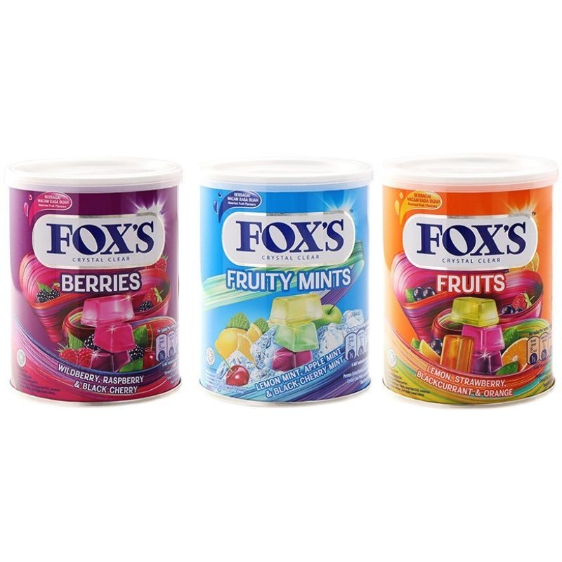 【臺灣寄出 限時下殺】印度尼西亞進口FOX'S霍士水晶糖水果味糖果兒童果汁硬糖零食小吃