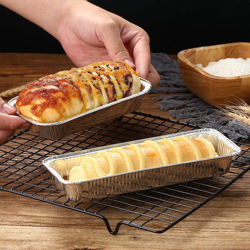 烘焙模具麵包吐司錫紙盒傢用蛋糕西點燒烤空氣炸鍋烤箱專用長方形BD5H