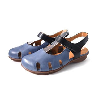 【DK 空氣鞋】雙色側鏤空女空氣涼鞋 87-2131-70 藍色