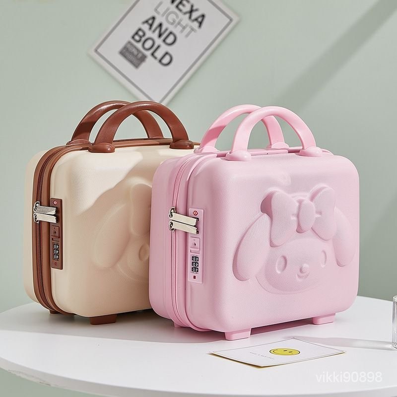 【三麗鷗收納包】化妝包 收納包 化妝包 14寸手提行李箱 3D美樂蒂卡通化妝箱 便攜收納箱 7EKA