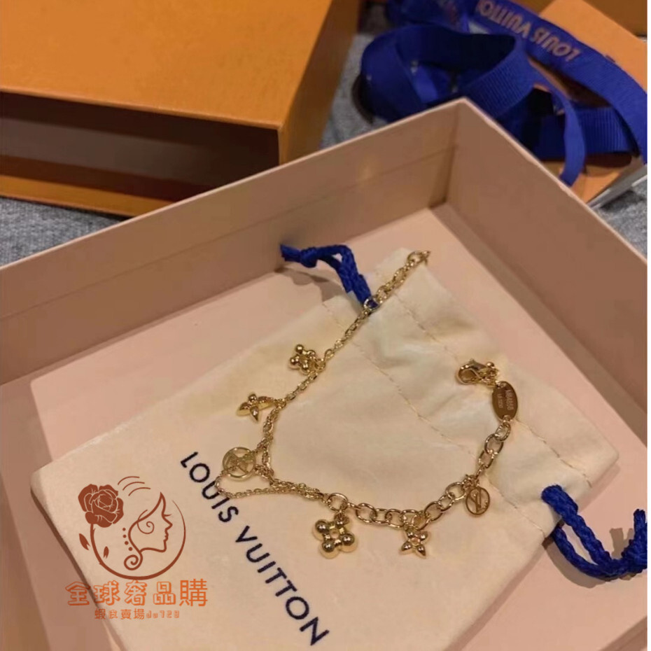 二手全新精品 LOUIS VUITTON BLOOMING 金色花卉手鏈 女生 手鏈 手環 M64858