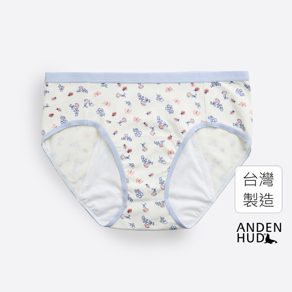 【Anden Hud】花季．中腰生理褲(和風米-小春天) 純棉台灣製