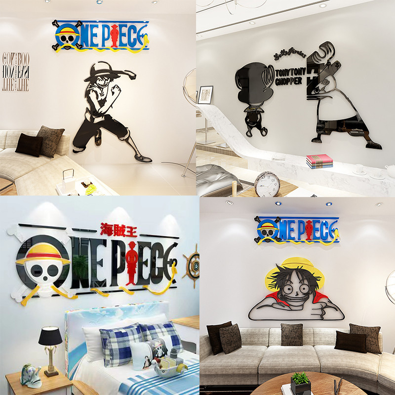 ✆卍動漫牆貼海賊王 航海王 艾斯 魯夫 索隆 壓克力壁貼剪影3D立體兒童房DIY裝飾畫
