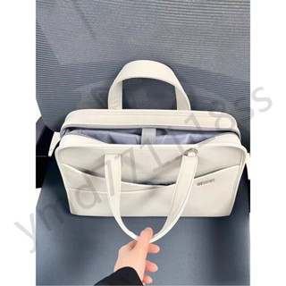 秋冬新款手提筆記本電腦包女 筆電包適用蘋果華為14寸聯想小新15.6通懃公文包 加厚防撞加厚帆佈包 平闆包筆記型手提包