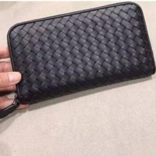 精品二手 BV Bottega Veneta 男用長夾 羊皮/牛皮 拉鍊式長夾 手工