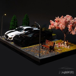 展示😎 diy手工微縮場景 拚裝場景 汽車模場景 模擬模型車展示 桌麵擺件 玩具 送男生 收藏 車模展示 車模收納